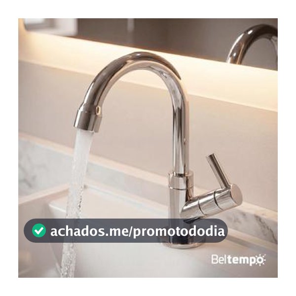 Torneira para Banheiro Lavabo Bica Baixa Bancada ABS Cromada Beltempo