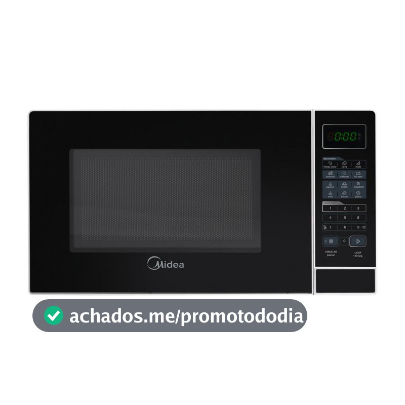 Micro-ondas 20L Branco Porta Preta Minuto Fácil Midea