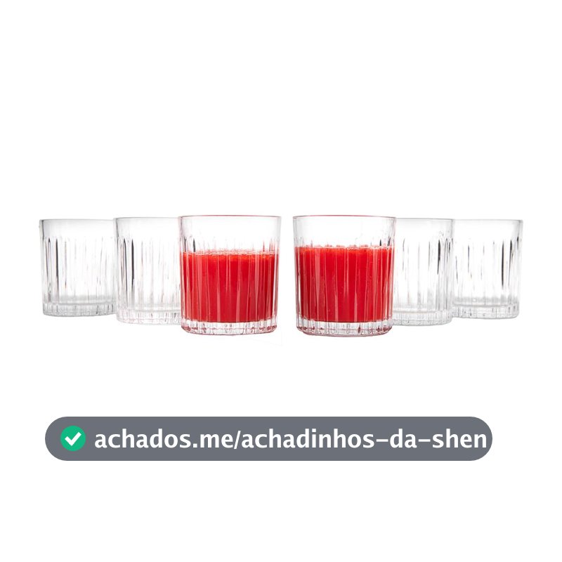 Jogo de Copos de Vidro 330ml 6 Peças Haus Concept Filetto
