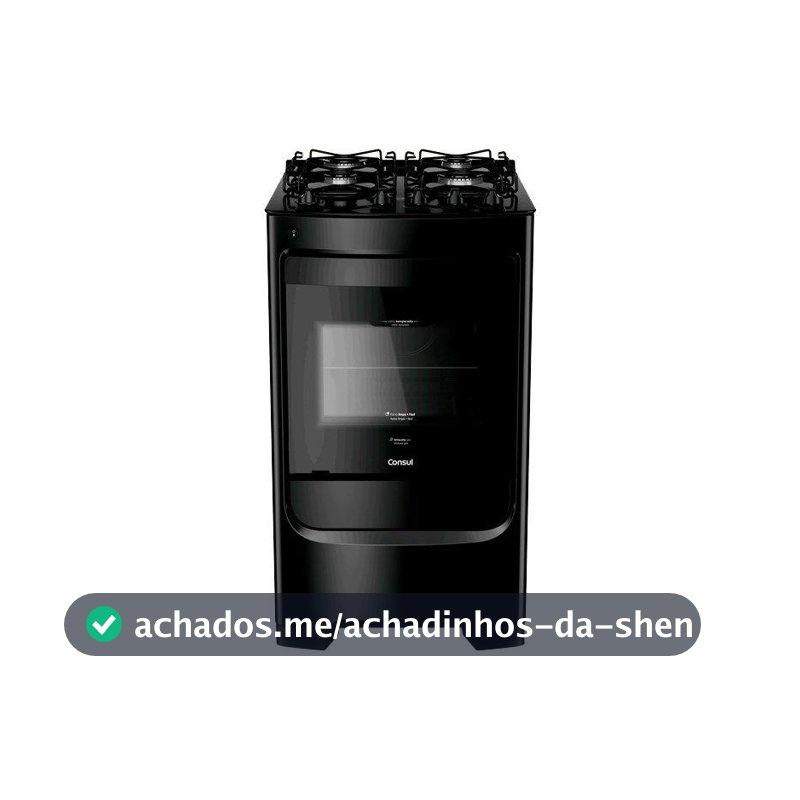 Fogão 4 Bocas Consul Preto Mesa de Vidro CFO4VBE - Fogão 4 Bocas - Magazine Lardathaiz