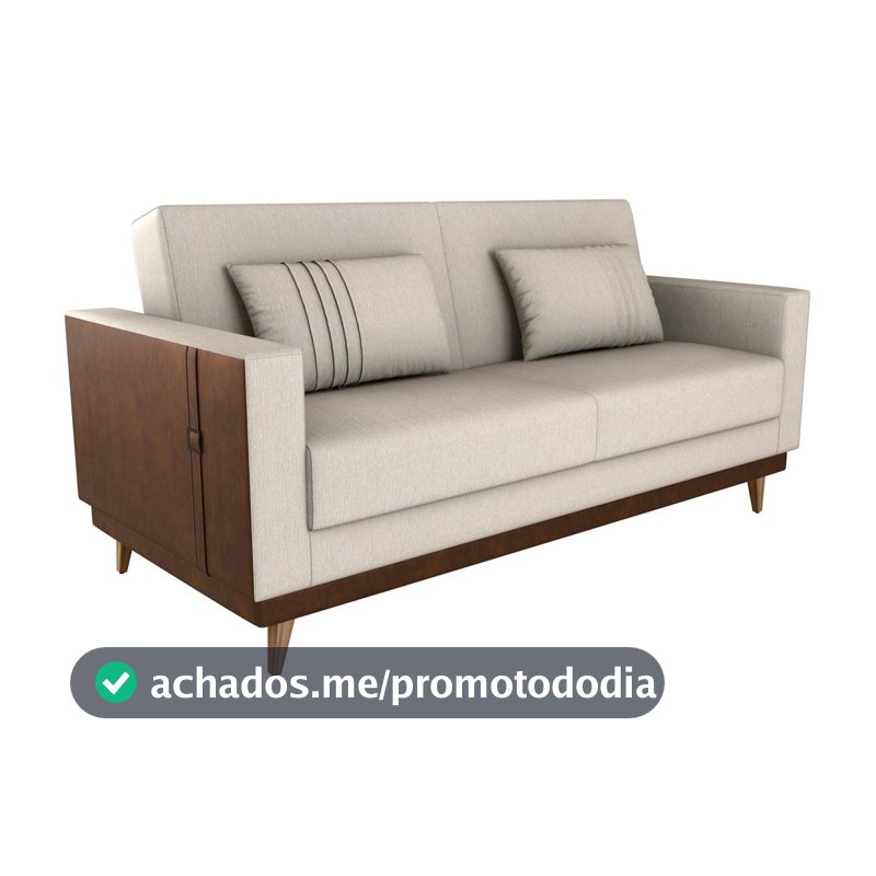 Sofá-cama 3 Lugares Casal Reclinável Linho Matrix Esther