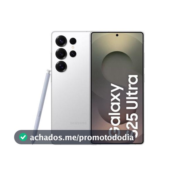 Celular Samsung Galaxy S25 Ultra 5G 256GB Galaxy AI Titânio Prata 6,9" 12GB RAM Câm. Quádrupla 200+50+10+50MP Bateria 5000mAh Dual Chip
