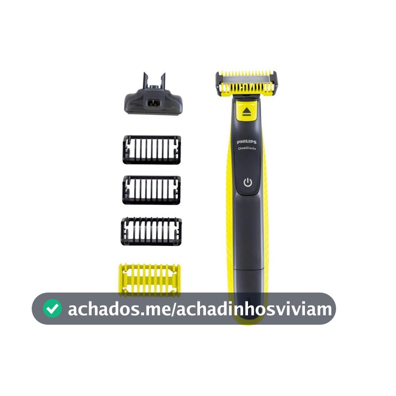 Aparador de Pelos Philips OneBlade QP2824/10 à Prova dágua 1 Velocidade 4 Pentes - Aparador de Pelos, Barba e Cabelo - Magazine Sacafarelli
