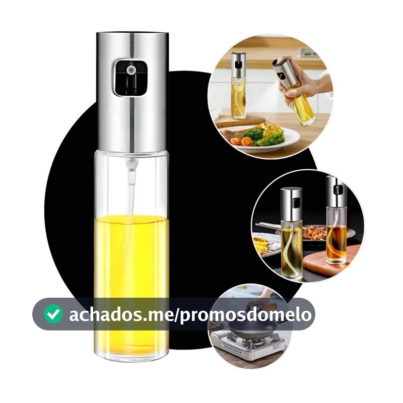 Borrifador de Azeite e Óleo 100ml em Vidro  Spray Pulverizador Gourmet para Cozinha, Salada, Churrasco e Temperos