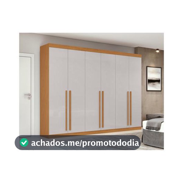 Guarda-roupa Casal 6 Gavetas 6 Portas Móveis Lopas Bertha