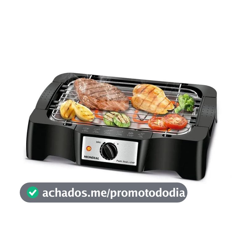 Churrasqueira Elétrica Mondial Pratic Steak &amp; Grill Grelha com Altura Regulável 1200W 127V CH-07