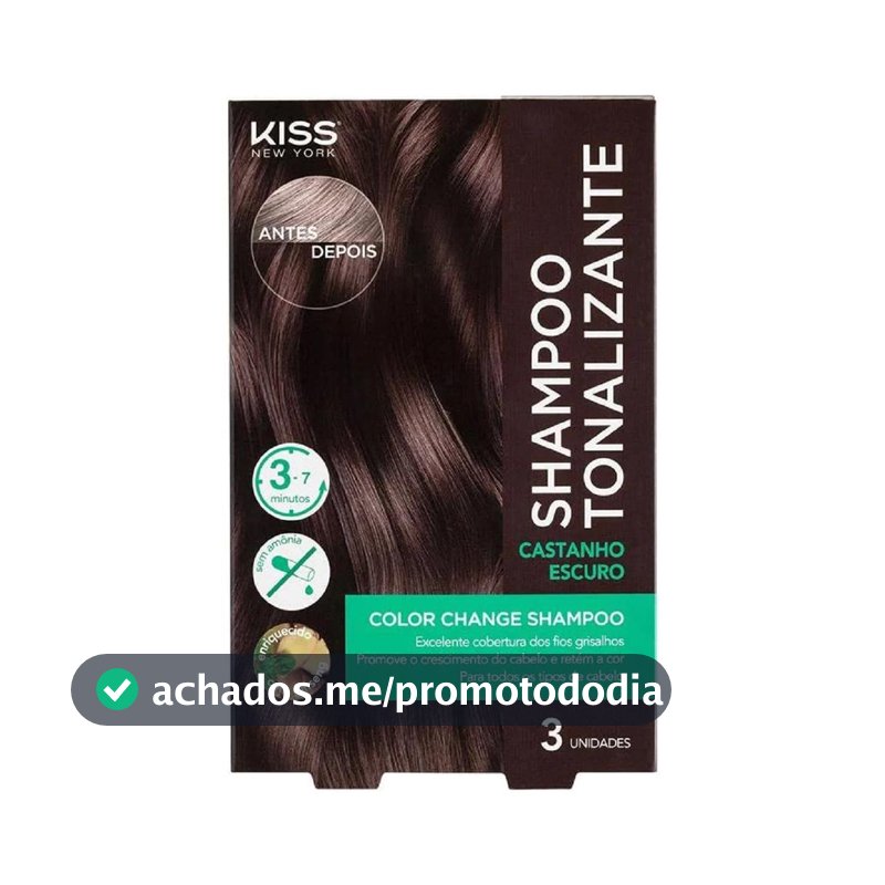 Shampoo Tonalizante Castanho Escuro Kiss New York - Shampoo Profissional