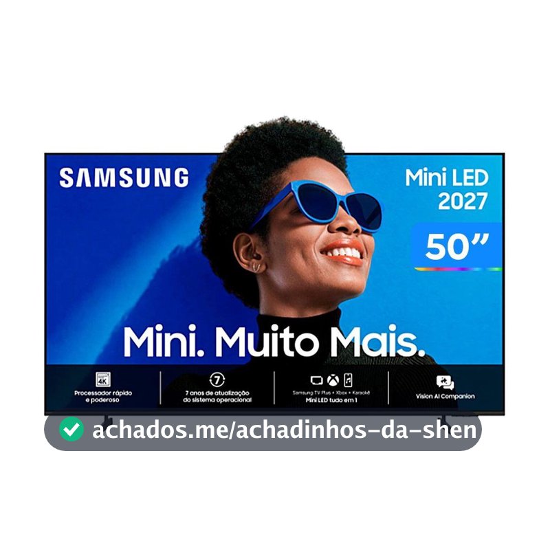 Smart TV 50" Samsung 4K UHD Mini LED M75H One UI Tizen UN50M75HAGXZD 2027