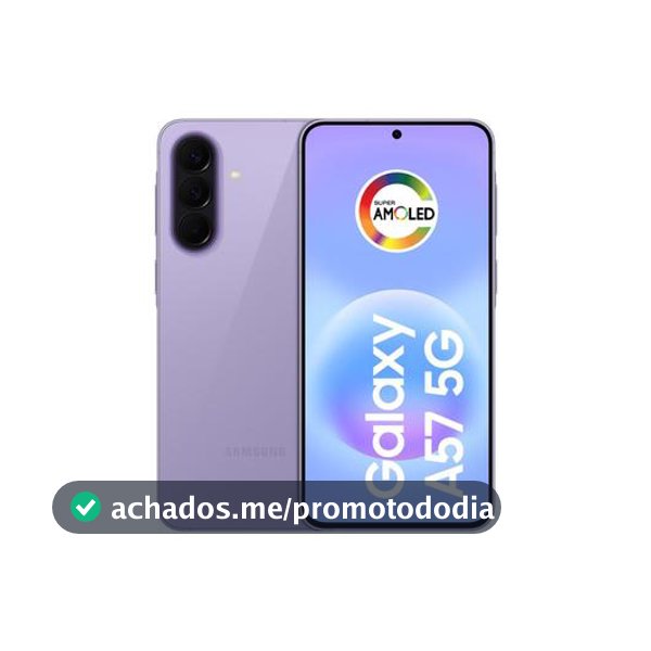 Celular Samsung Galaxy A57 128GB 5G 8GB RAM Lilás 6,7" Câm Tripla + Selfie 12MP - Galaxy A57