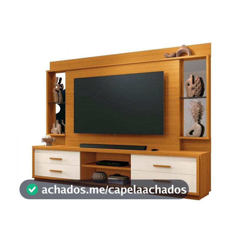 Estante Home para TV até 75” 4 Gavetas EDN Móveis Len