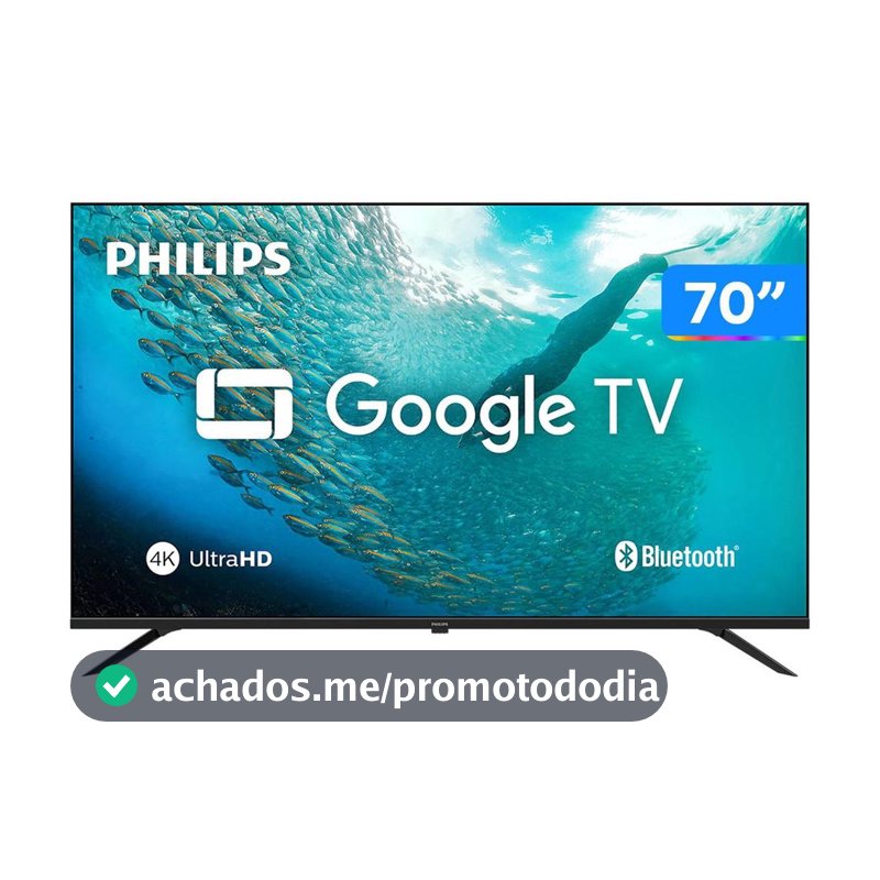 Smart TV 70" Philips 4K UHD DLED 70PUG7019/78 Google TV Quad Core Google Assistente 3 HDMI
