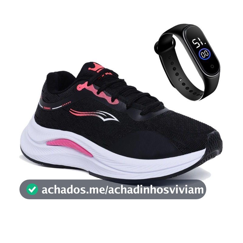 Tênis Feminino Caminhada Academia Esportivo Confortável + Relógio