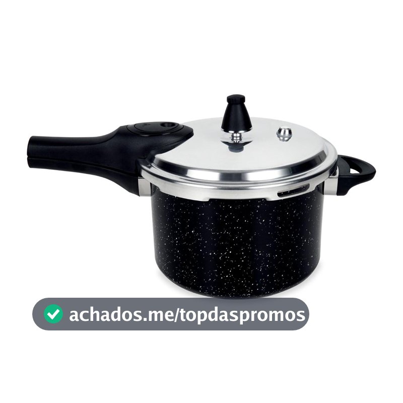 Panela de Pressão Brinox 4,2L Preta Fechamento Externo Ceramic Life Pressure - Panela de Pressão - Magazine In_2936609