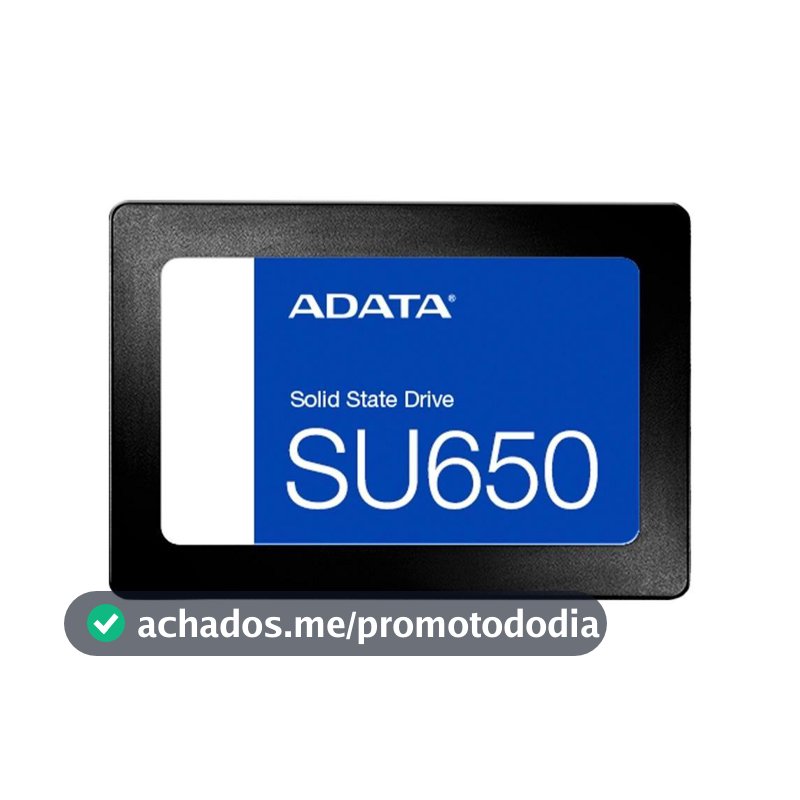 SSD Adata SU650, 240GB, 2.5", SATA III, Leitura: 520 MB/s, Gravação: 450 MB/s, Preto - ASU650SS-240GT-R
