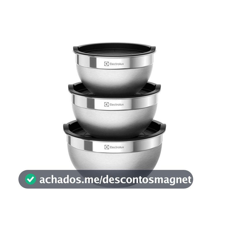 Conjunto de Bowls e Medidores de Inox 3 Peças Electrolux Multiuso 41049099