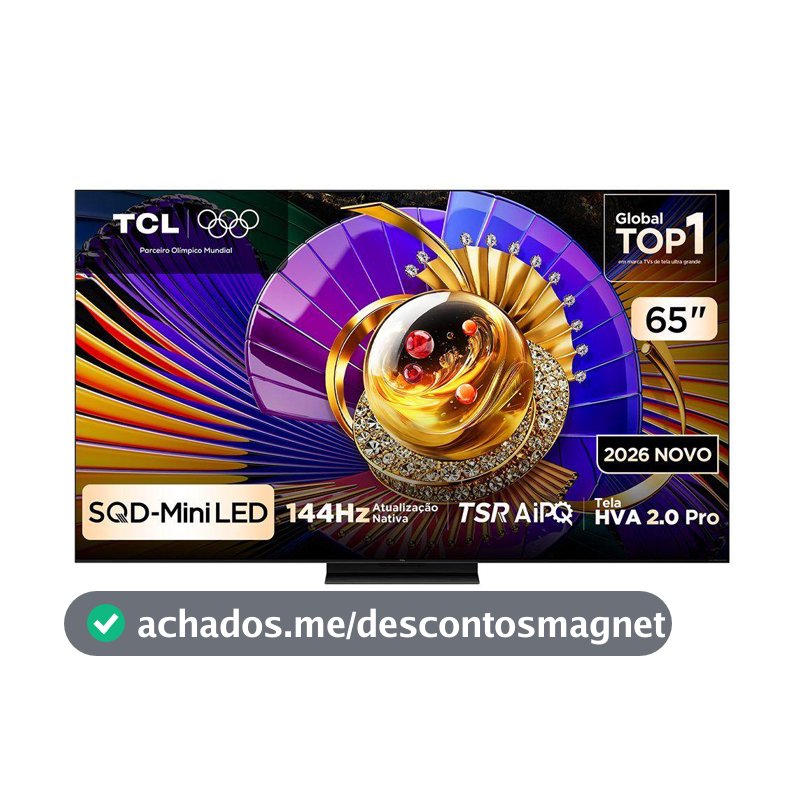 Smart TV 4K TCL TOP Premium SQD-Mini LED 65” Polegadas Processador AiPQ Pro, Dolby Vision, 144Hz, Google TV - 65C7L - Smart Tv