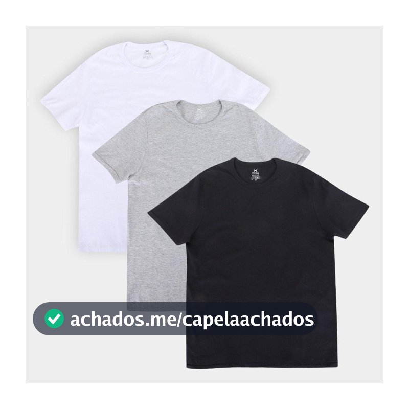 Kit Camisetas Hering Básicas Com 3 Peças Masculinas