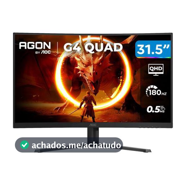 Monitor Gamer AOC Gaming 32" QHD 180Hz VA 0,5ms HDMI DisplayPort