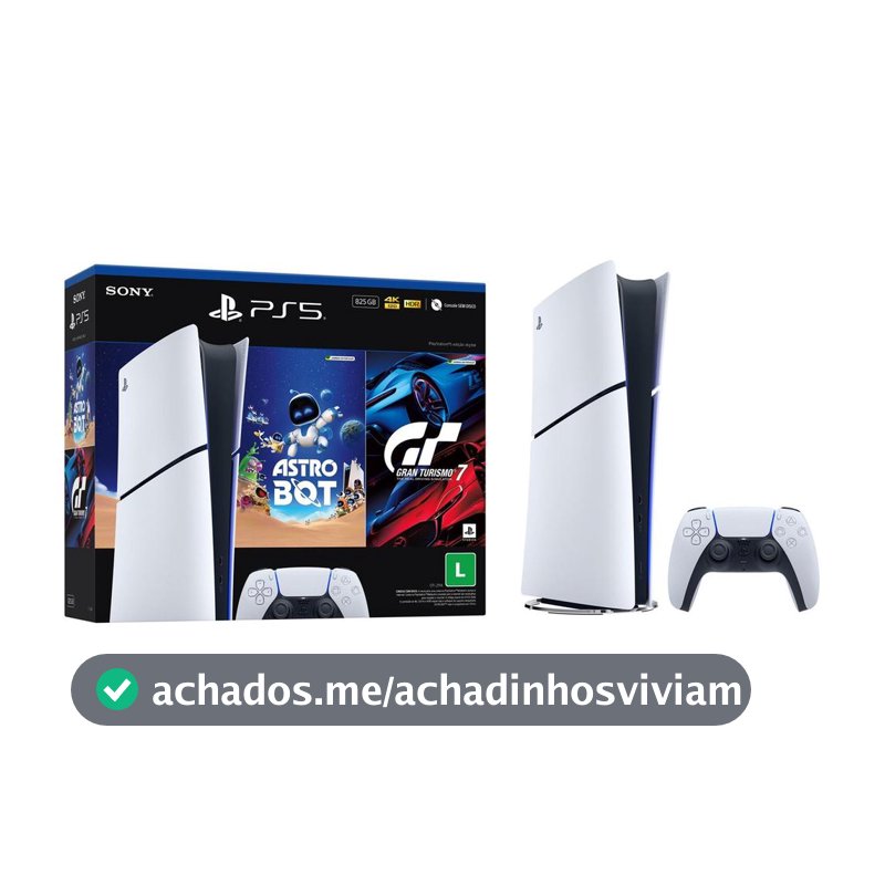 PlayStation 5 Edição Digital 825GB 1 Controle Branco Sony com 2 Jogos