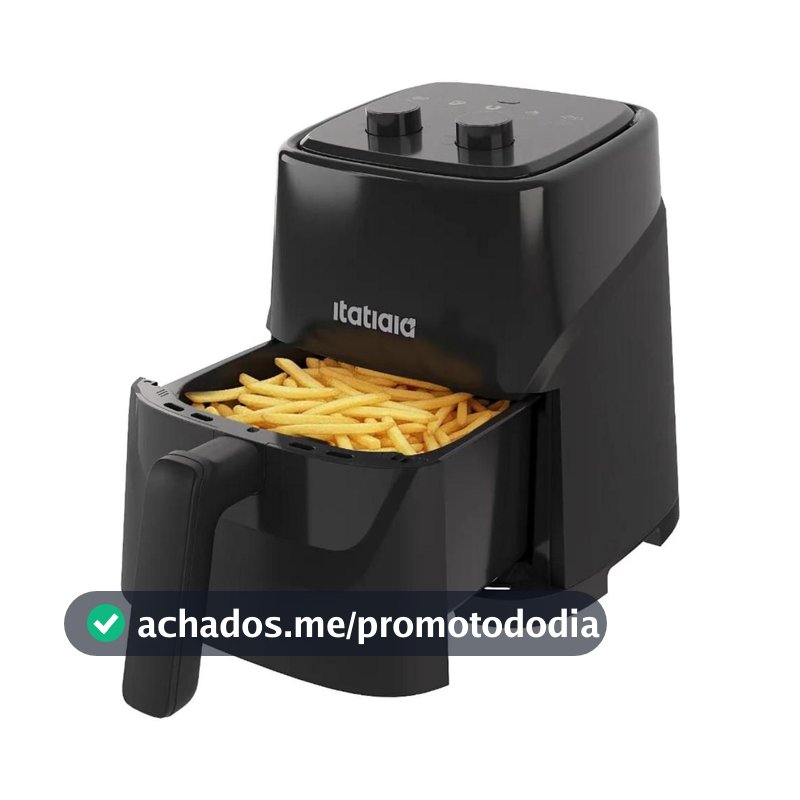 Fritadeira air fryer itatiaia antiaderente 3,5l preta 127v 1300w com timer
