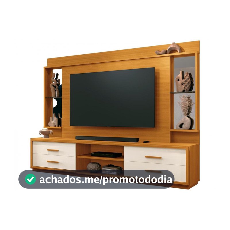Estante Home para TV até 75” 4 Gavetas EDN Móveis Len