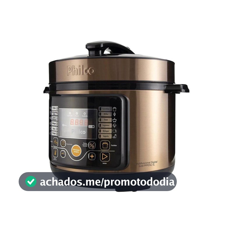 Panela De Pressão Elétrica Philco 5L Multifuncional Digital 15 Funções Gold