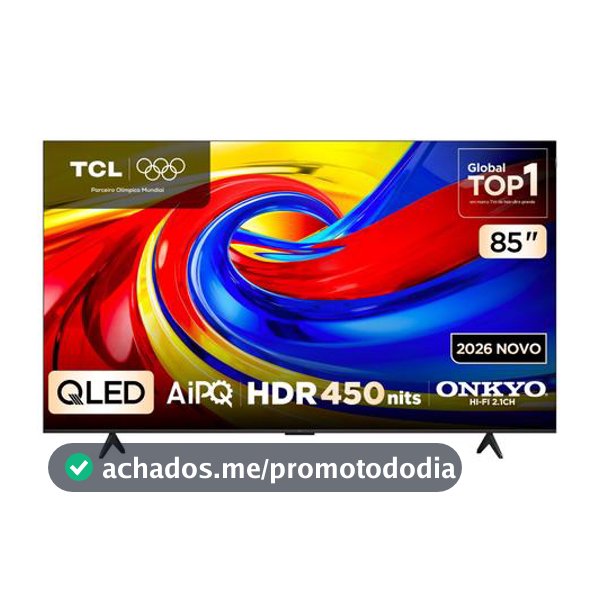 Smart TV 85" TCL 4K UHD QLED 85P7L Google TV 2026