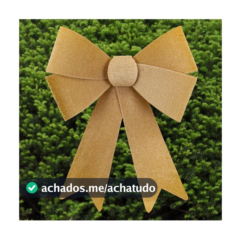Enfeite Árvore Natal Laço Dourado Veludo 27cm