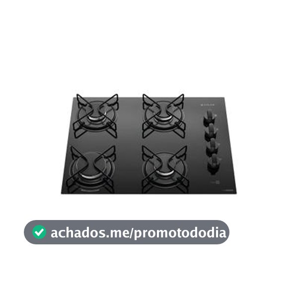 Fogão Cooktop 4 Bocas Mesa Vidro Atlas Agile Up Preto Bivolt