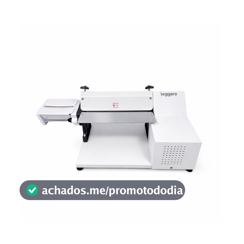 Cilindro Laminador Elétrico 28cm Massas Pão Cortador Talharim Branco Leggero