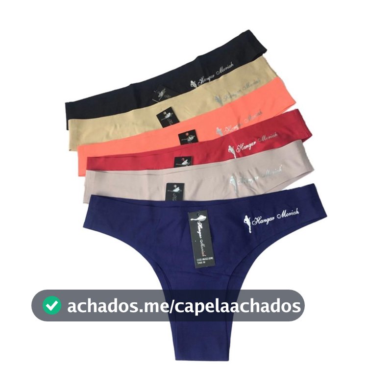 Kit 6 Calcinhas Tanga Sem Costura Corte A Laser Não Marca Hangar Moriah e Amorarma