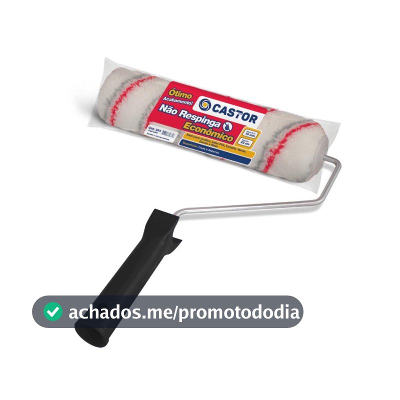 Rolo para pintura Não Respinga Econ 10MMx23CM c/cabo Castor