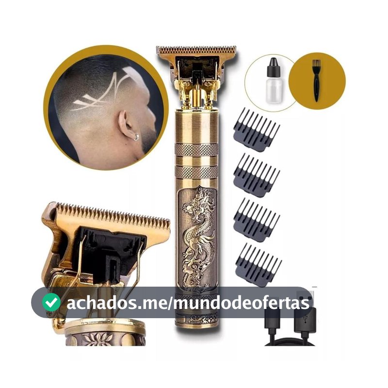 Máquina De Cortar Cabelo Barba Dragão Buda Profissional Aparador