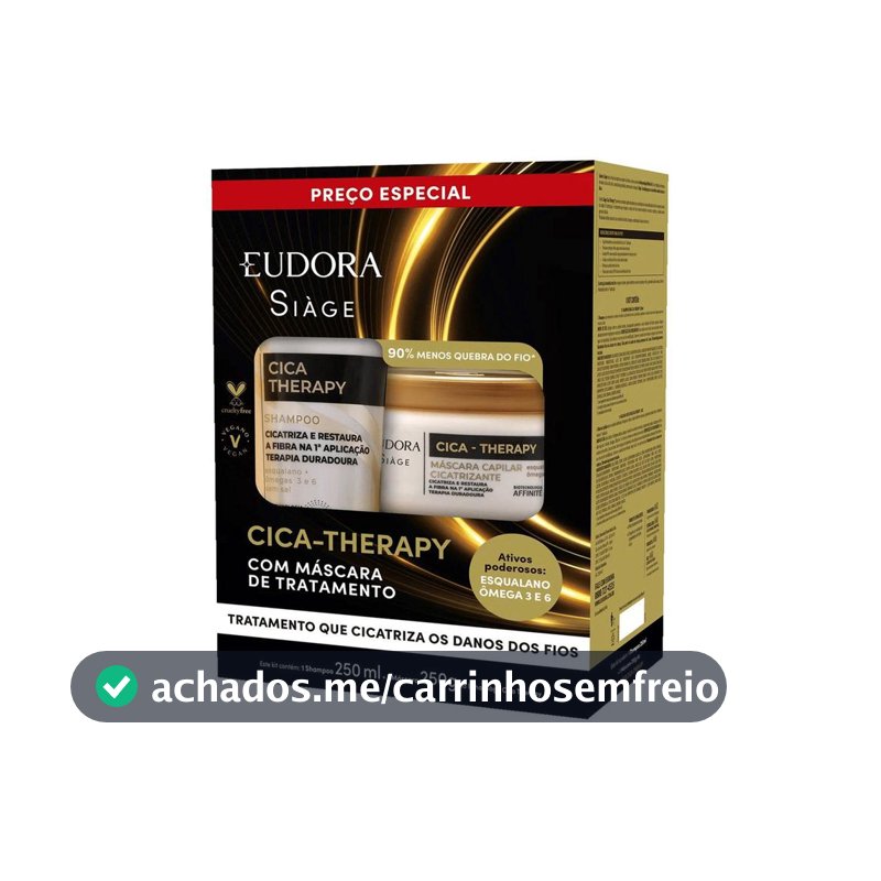 Kit de Tratamento Capilar Eudora Siàge Cica-therapy Shampoo e Máscara - Kit de Tratamento para Cabelos - Magazine Viihtube