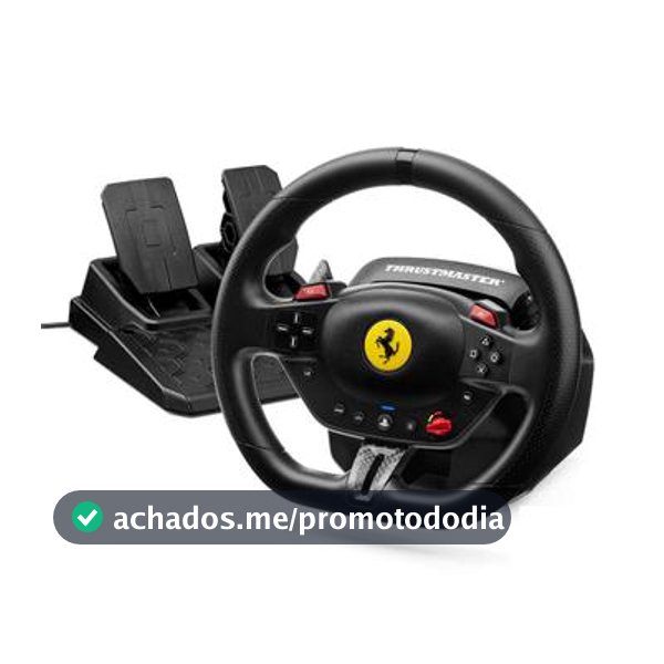 Kit Volante e Pedal T98 Ferrari para PS4, PS5 e PC - Thrustmaster