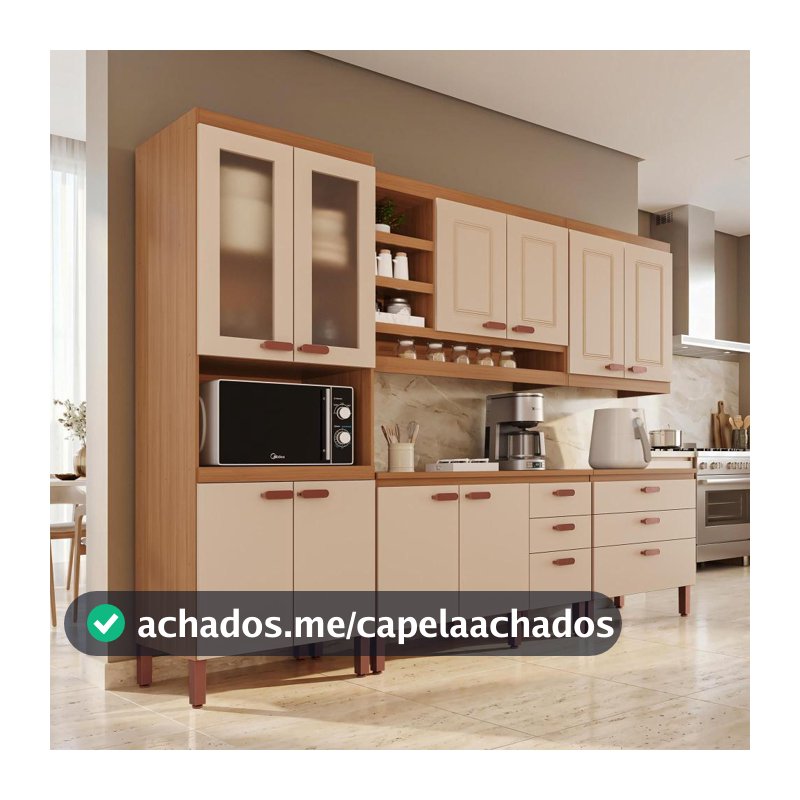 Cozinha Modulada Completa Moveis Home 100 MDF 10 Portas e 6 Gavetas