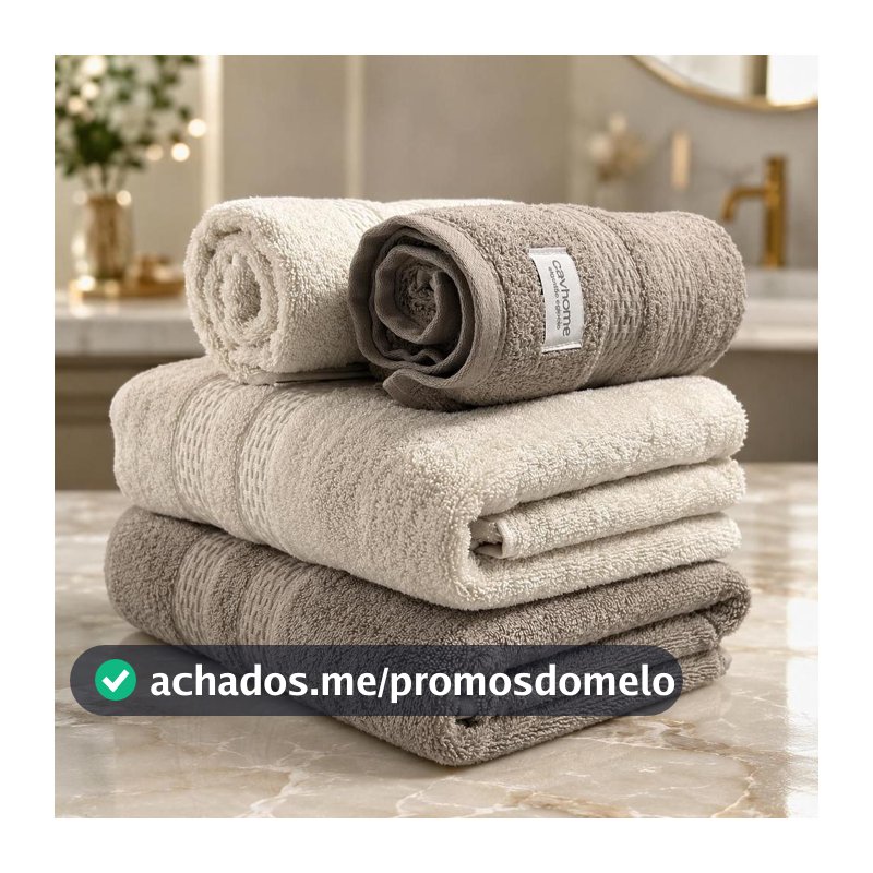 Jogo de Toalhas Banhão 100% Algodão Egípcio Alta Gramatura 4 peças Macio Alta Absorção CavHome