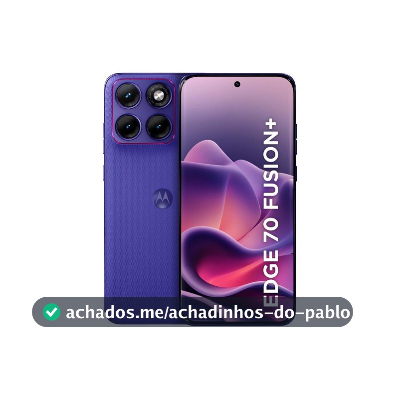 Motorola Edge 70 Fusion+ Roxo 5G 256GB 5G 24GB (12GB RAM + 12GB RAM Boost) Câmera 50MP Sony Lytia 710 Tela 1.5K Extreme Amoled 144Hz - Edge 70 Fusion+ - Magazine Cmdias