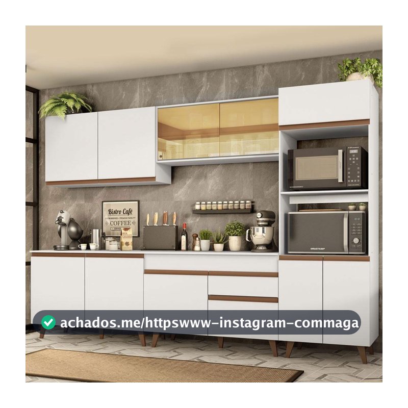 Armário de Cozinha Completa 310cm Reims Madesa 01 - Móveis de Cozinha - Magazine Walleskaricardo