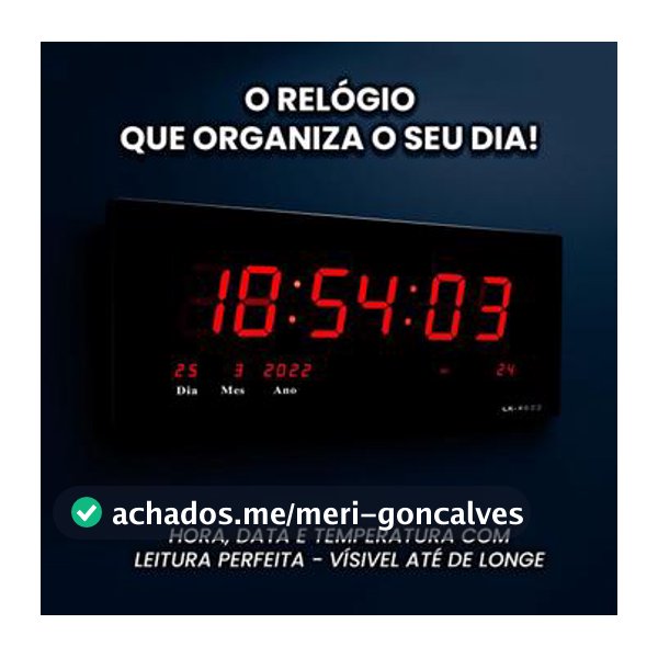 Relógio Parede Led Digital Grande 47cm Data Termômetro Firma Academia Hospital