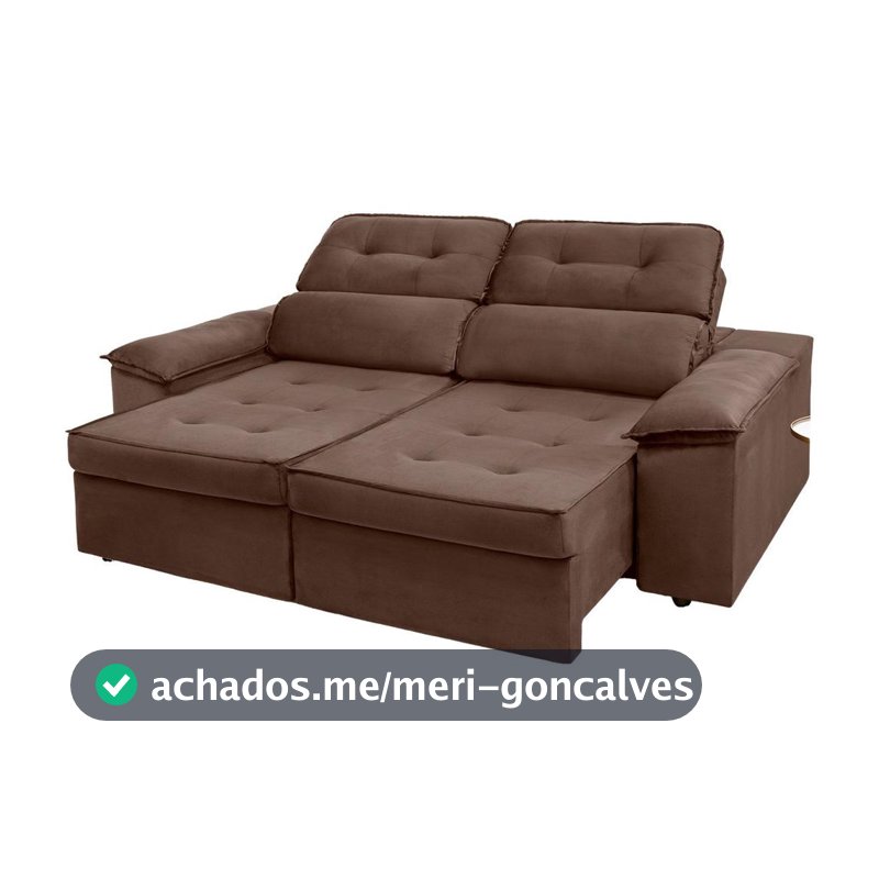 Sofá 3 Lugares Retrátil Reclinável Veludo Kratos SMP
