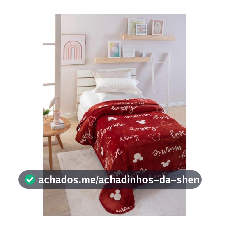 Cobertor Solteiro Mickey e Minnie Vermelho Jolitex Ternille