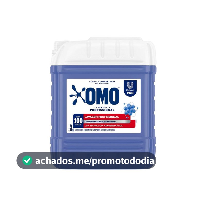 Sabão Liquido Omo Lavanderia Pro 7L Concentrado Remoção Manchas Roupas Brancas Coloridas