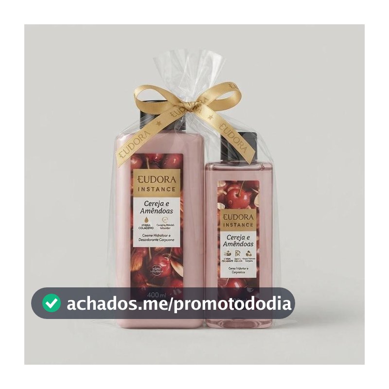 Kit Eudora Instance Cereja e Amêndoas Hidratante 400ml + Óleo 200ml