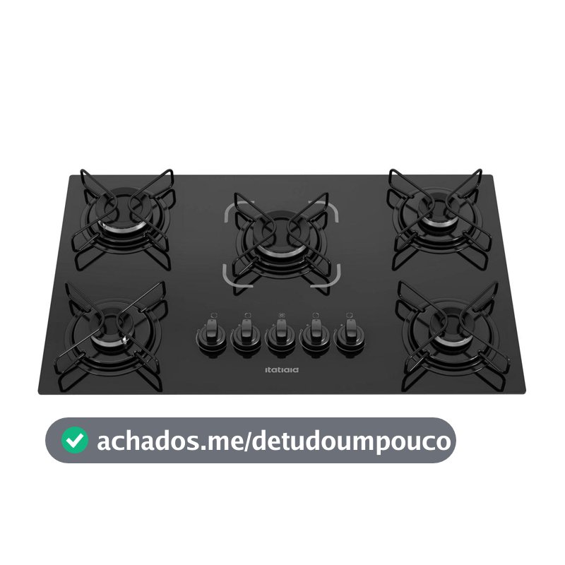 Cooktop Itatiaia Essencial 5 Bocas Vidro Preto Bivolt 3700000193