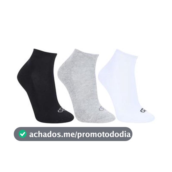 Kit Meia Olympikus Cano Curto C/ 3 Pares Feminino - Meia