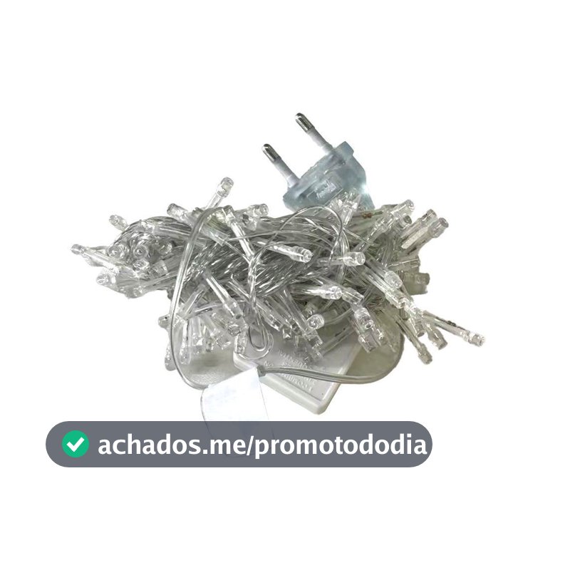 Pisca Pisca de Natal 100 Lâmpadas LED Coloridas Fio Transparente 110v - Festive - Pisca Pisca