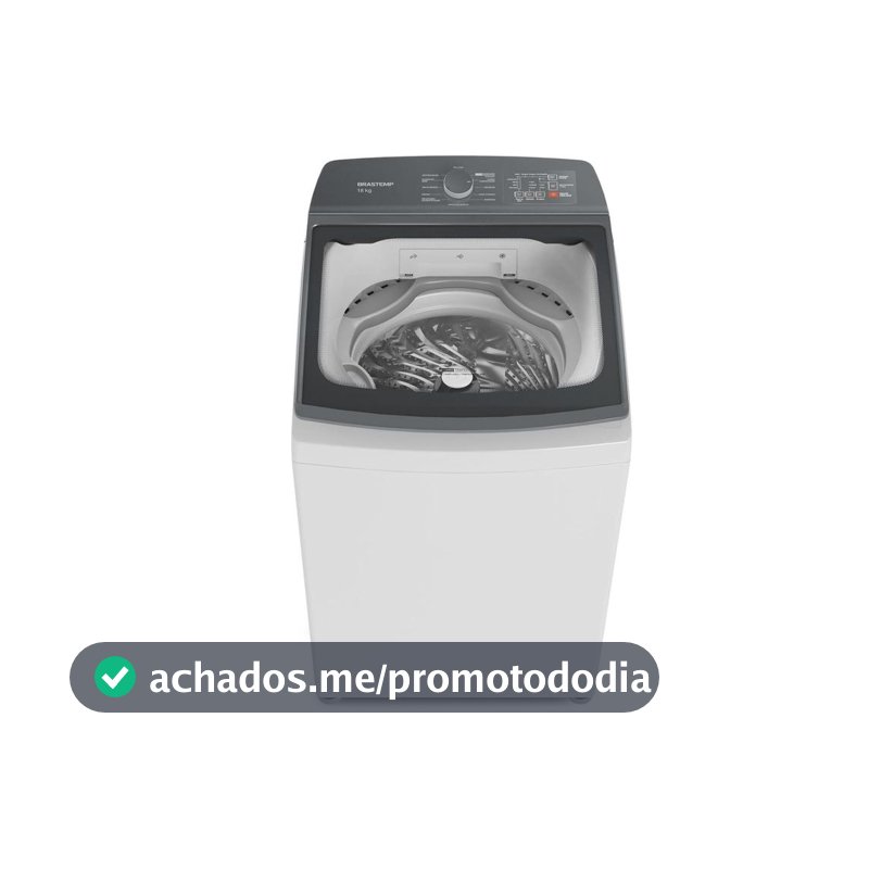 Lavadora de Roupas Brastemp 18kg Cesto Inox 12 Programas de Lavagem Branca BWF18AB