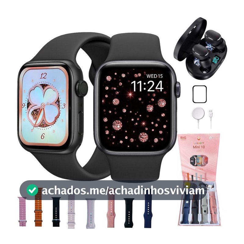 Smartwatch Feminino W10 Mini 41mm Amoled 8 Pulseiras Fone Bluetooth - 01Smart - Smartwatch - Magazine Alemdoobvio