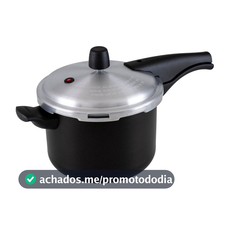 Panela de Pressão Tramontina Antiaderente 4,5L Preto e Prata Vancouver Effect